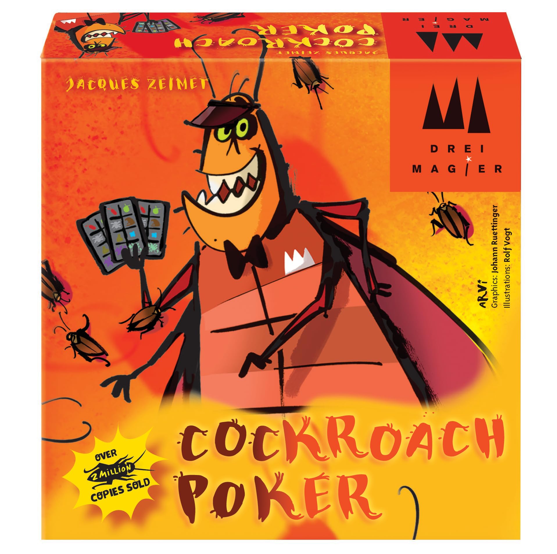 Schmidt | Cockroach Poker | Bluffing Poker Card Game | Ages 8+ | 2-6 Players | 15 Minutes Playing, Orange