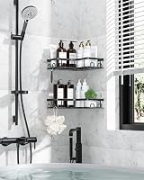 Kitsure Corner Shower Caddy 2 Pack Rustproof Organizer 20lb Adhesive Black view 2