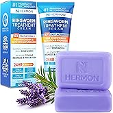 Hermon Antifungal Ringworm Cream & Soap Kit: Antifungal Cream Treatment for Ringworm, Jock Itch, & Athlete's Foot with 2.01 fl.oz & 2 Bars - Effective Relief of Itching, Burning, Redness, & Irritation