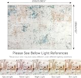 Homcomodar Large 160x230cm Washable Rug Non-Slip Beige Abstract Living Room view 2
