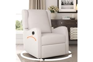 Bonzy Home Swivel Rocker Recliner, Rocking Nursery Chair Glider Rocker Recliner Manual Reclining for Home, Office, Beige