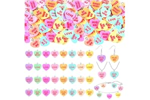 Highergo 128/256 Pcs Valentines Heart Charms Resin Heart Pendant for Jewelry Making Charm DIY Craft