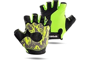 WULI Cycling-Gloves Riding Gloves Summer New Road Mountain Bike Riding Gloves Outdoor Short Finger Bike Strengthening Palm Outdoor Mountain Half Finger Anti Slip Gloves,