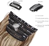 AliLeader 20in Clip In Hair Extensions Natural Synthetic Curly Red Brown view 3
