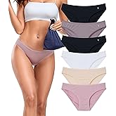 ANLIQI Modal Underwear Women Supersoft Bikini Panties for Women Pack Hi Cut Hipster Breathable Comfy Stretchy Ladies Undies