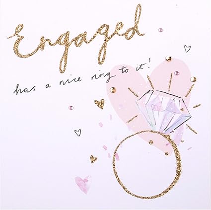 Hallmark Carte De Felicitations De Fiancailles Avec Paillettes Amazon Fr Fournitures De Bureau