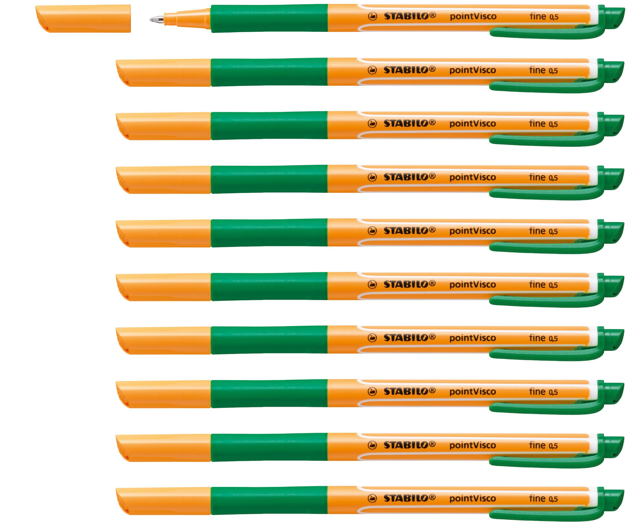 Gel Rollerball - STABILO pointVisco Box of 10 Green