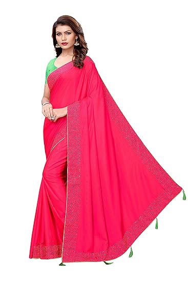 Winza Designer Womens Cotton Silk Saree With Blouse (SILVER PEARLS)