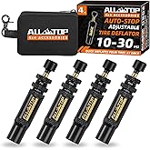 ALL-TOP Adjustable Auto-Stop Tire Deflator Valve Kit (10-30 PSI) 4 PCS Screw-on Tyre Air Down Tool for Offroad 4x4 (with 5 Valve caps)