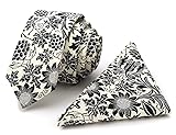 100% Cotton Handmade Skinny Floral Tie with Pocket