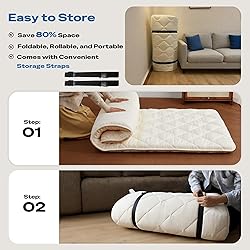 Aircliff Japanese Floor Futon Mattress, Roll Up