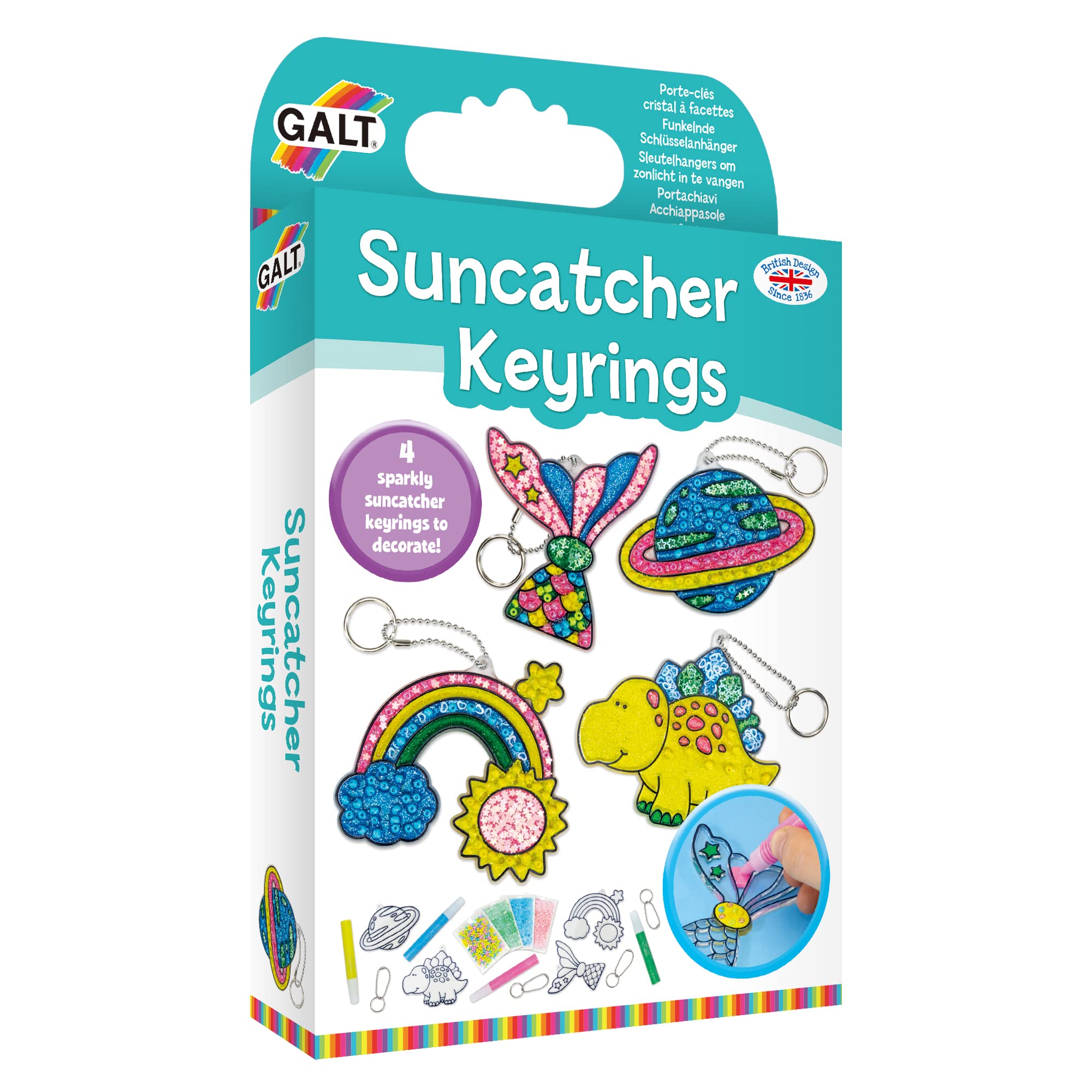 Galt, Suncatcher Keyrings, Suncatcher Kits for Kids, Ages 6 Years Plus — image 1
