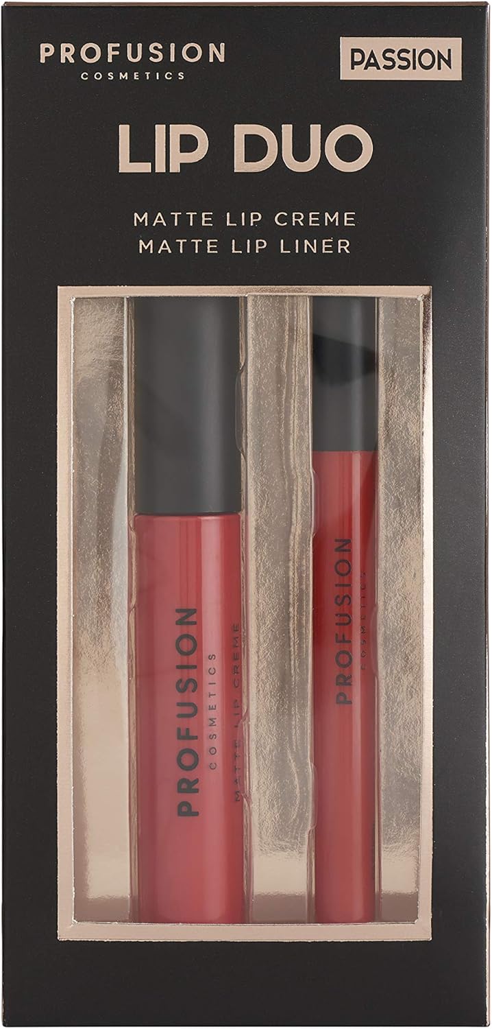 Profusion Cosmetics Lip Duo Passion - Vivid Matte Bright Red