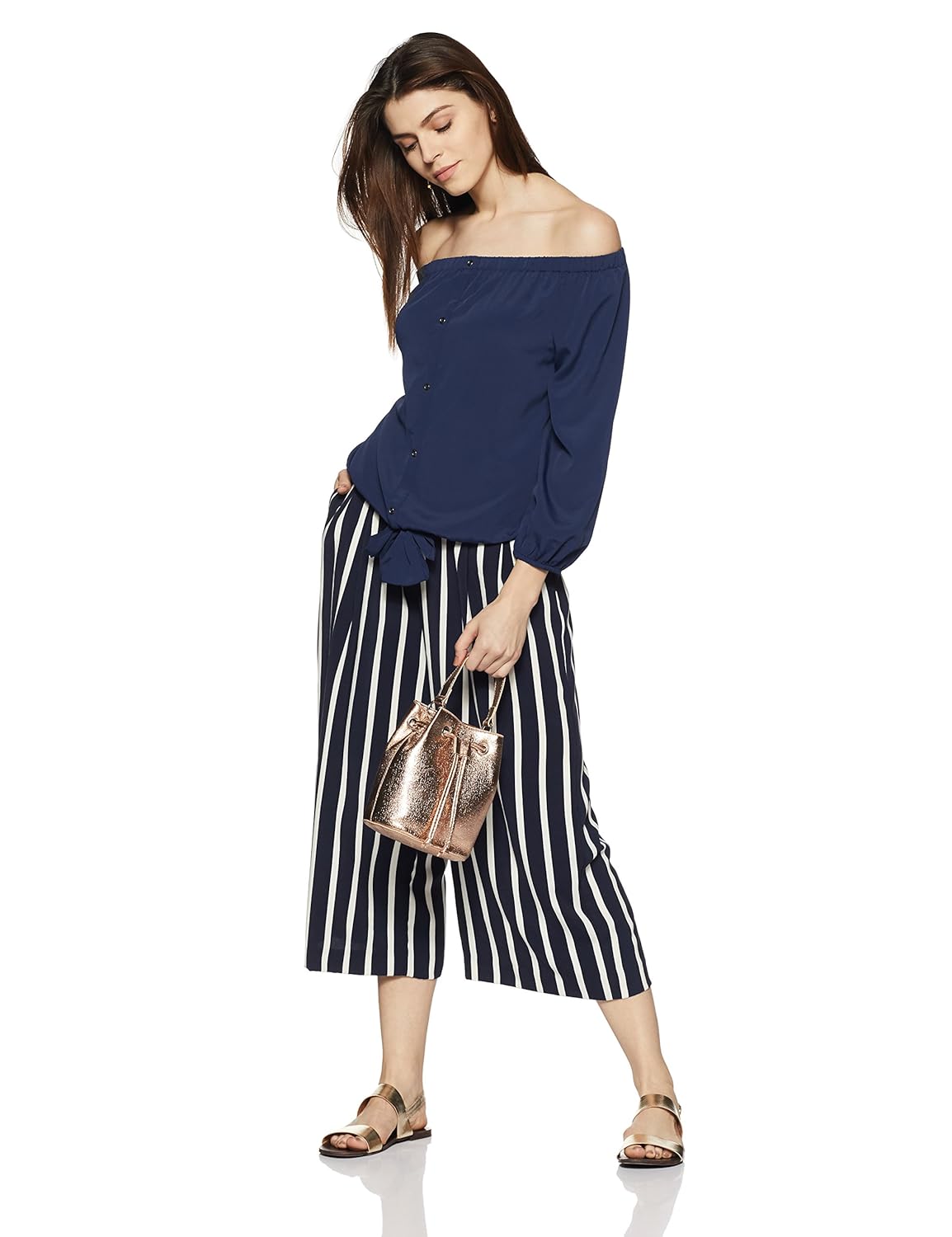 symbol amazon brand women's blouson blouse top