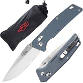Firebird GANZO F7601 Pocket Folding Knife 440C Stainless Steel Blade G-10 Anti-Slip Handle with Clip Hunting Gear Fishing Camping Folder Outdoor EDC Knife (Grey)