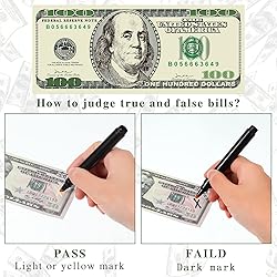 Outus 8 Pieces Counterfeit Bill Detector Marker Pen