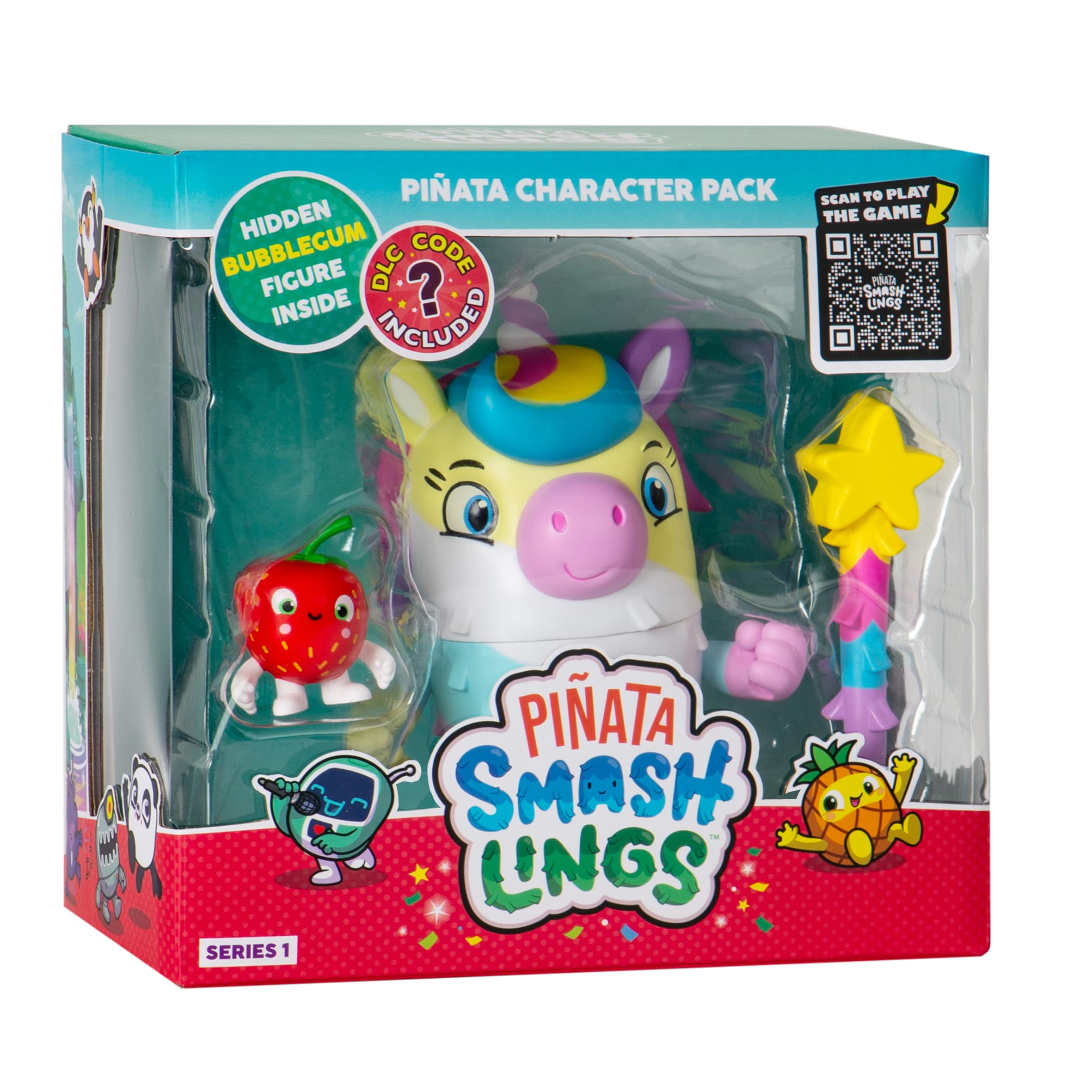 Pinata Smashlings Pinata Articulated Figure Luna Unicorn, Roblox Toys, Ideal Gift, Official Pinata Smashlings Toy, Pink