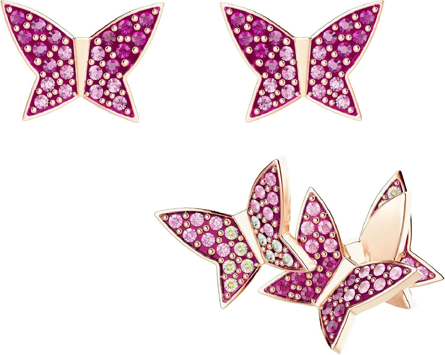 Swarovski Lilia Pierced Earring Set, Multicolored, Rose gold plating