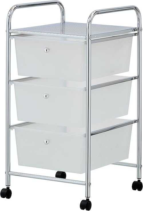 Amazon Com Urban Shop 3 Tier Storage Cart White Kitchen Dining