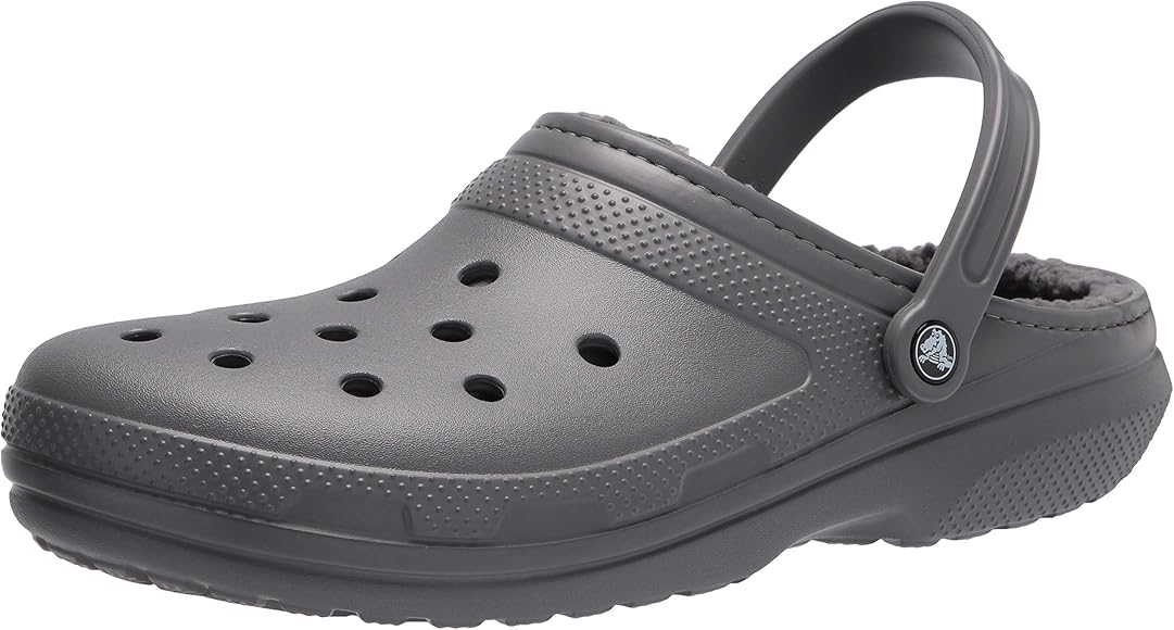 black fluffy crocs