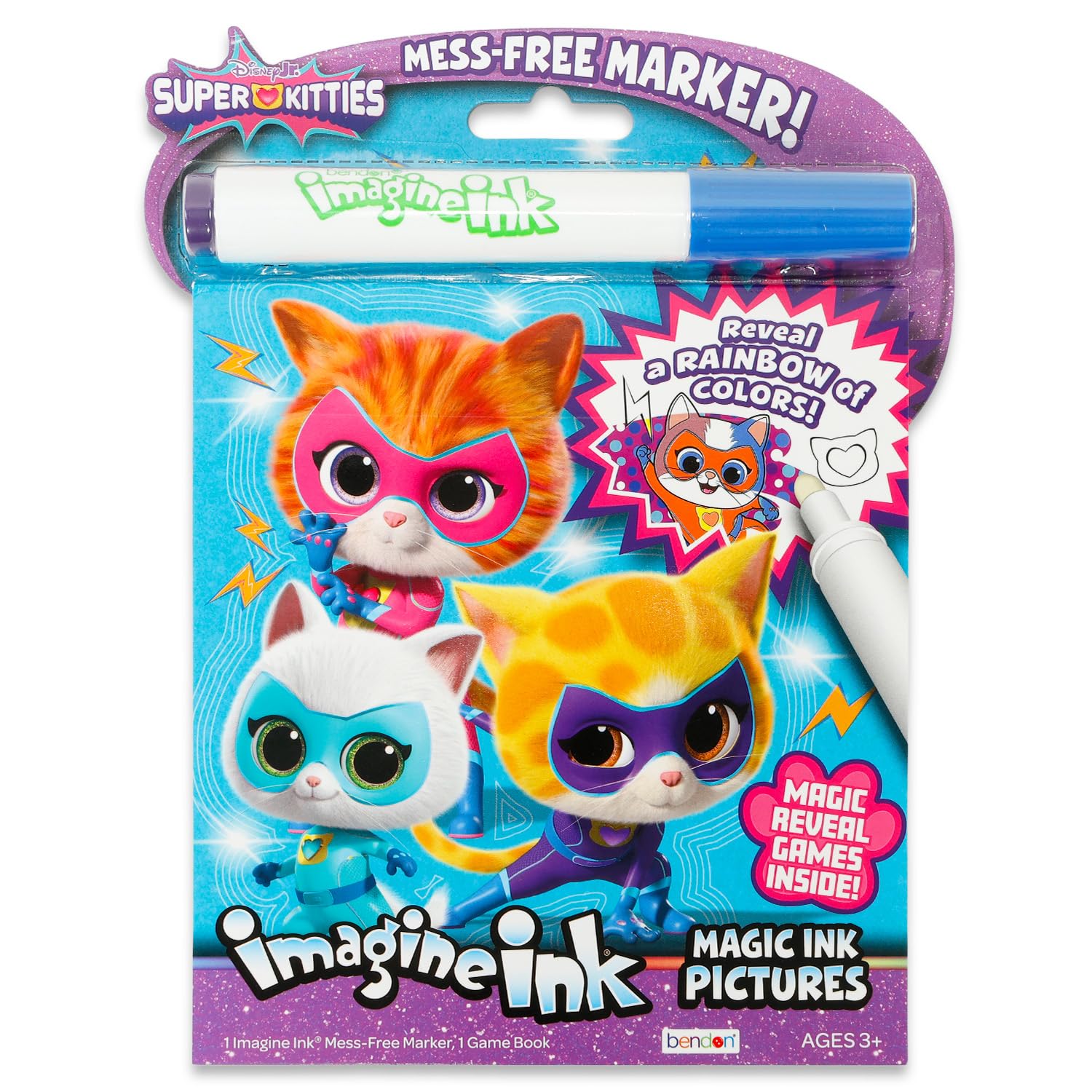 Disney Super Kitties Imagine Ink | Super Kitties Coloring Book Imagine Ink | Kitty Color Book | Superhero Cat Coloring | Super Kitties Activity Books | Mess Free Marker | Officially Licensed