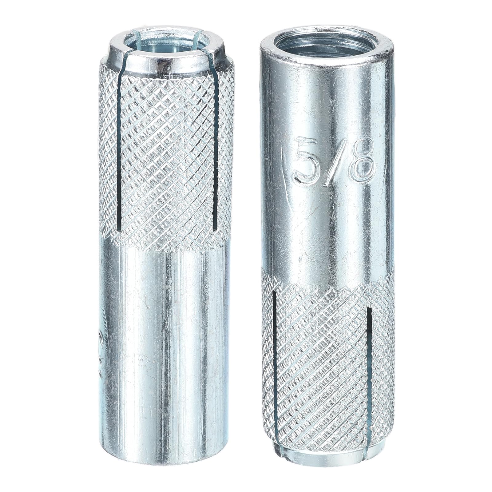 DTGN 5/8" x 2-1/2" Drop-In Anchors - 2 Pack - Good for Dry Walls Hollow Bricks Plaster - Carbon Steel Sleeve Anchors Tool Expansion Anchors - Silver