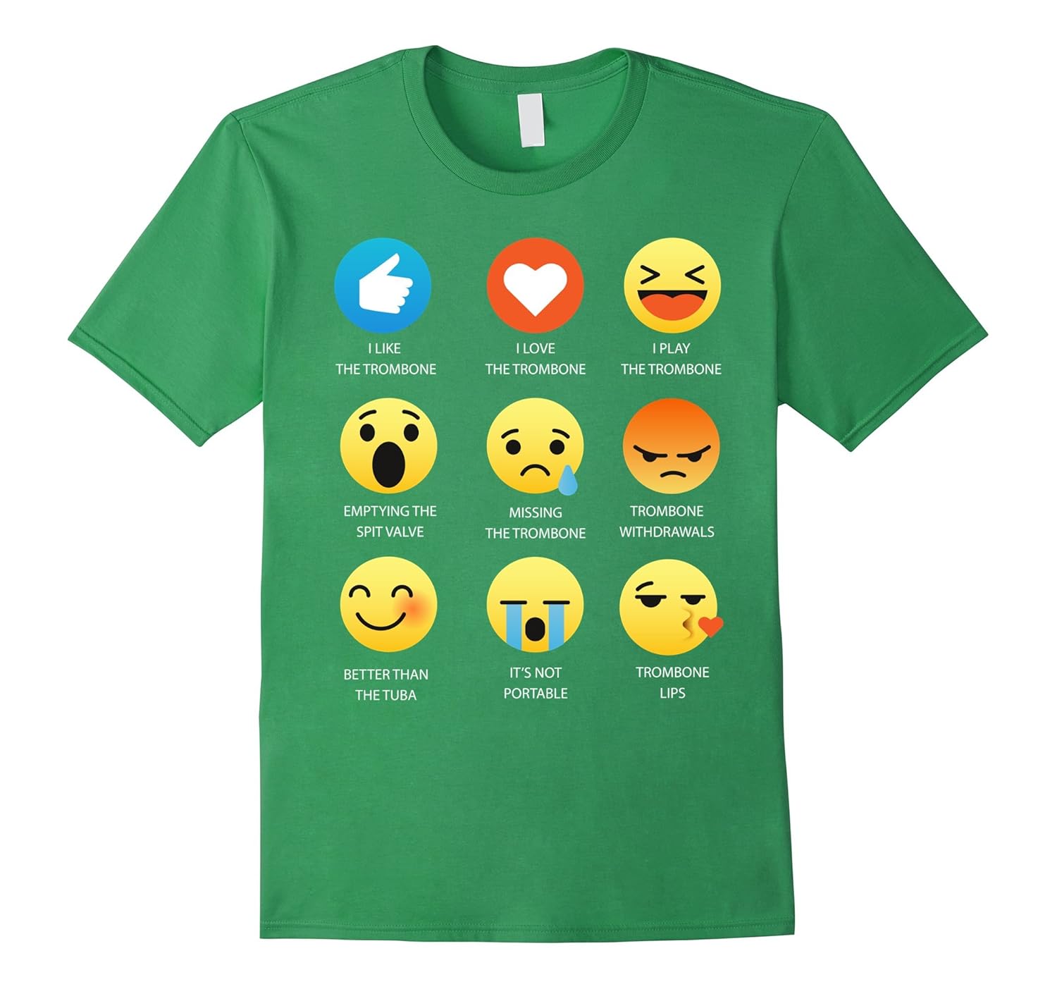 I Love the Trombone Emoji Emoticon Band Shirt (Relaxed Fit)Art
