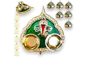 LOVENSPIRE 6 Ct Ganesha Decorative Haldi Kumkum Return Gifts Gifts for Pooja Indian Puja Plate, Indian Wedding Gift, Best Housewarming for Women,