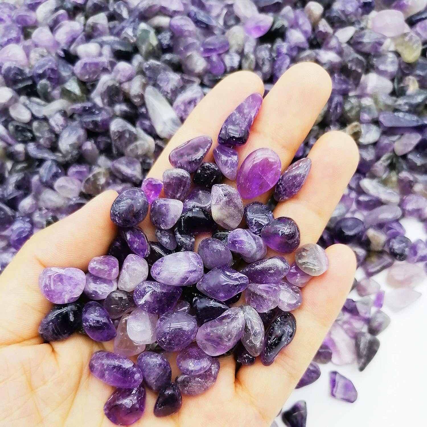Hardscaping Materials - Qovydx 335g Amethyst Crystal Amethyst Chips Purple Crushed Stones Amethyst Tumbled Chips