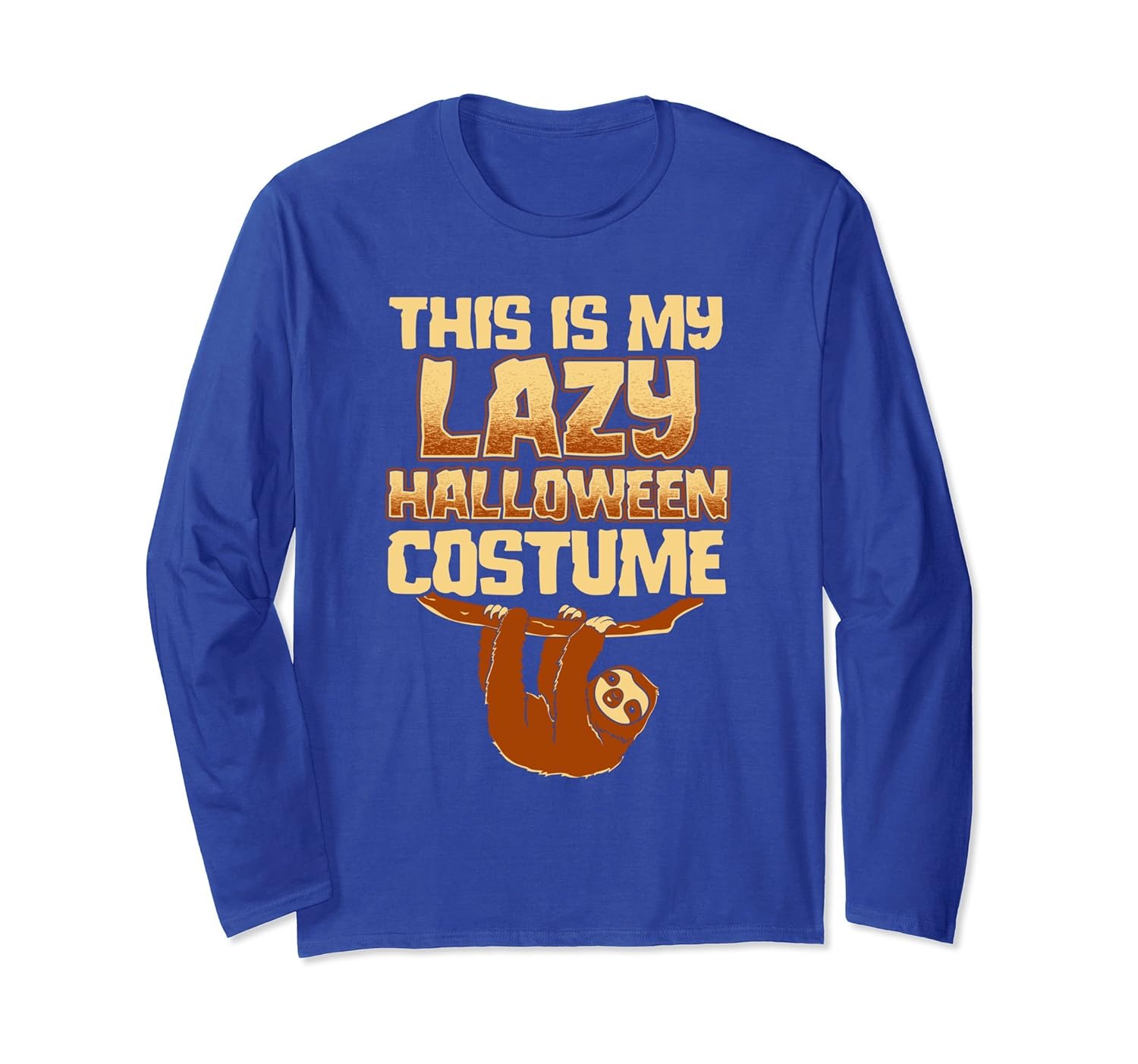 Lazy Sloth Costume Funny Halloween Party Long Sleeve T-shirt- TPT