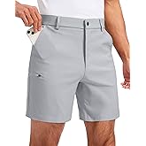 Pudolla Men's Casual Shorts 7/9 Inch Golf Shorts Stretch Dress Work Shorts for Men with 4 Pockets Quick Dry Lightweight