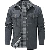 Mr.Stream Men's Lightweight Long Sleeved Snap Plaid Western Cowboy Flannel Lined Shirts Jackets