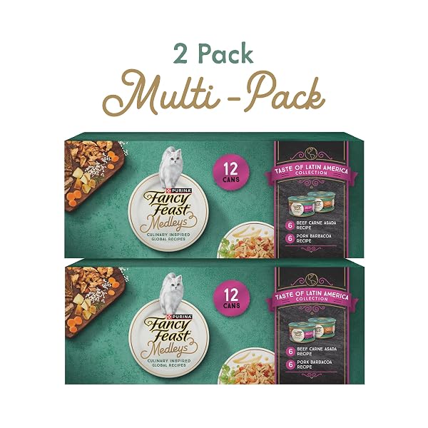 PURINA FANCY FEAST MEDLEYS LATIN AMERICA WET CAT FOOD VARIETY PACK – (PACK OF 2) 12 CT. CANS
