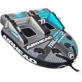 Airhead Mable Tailgate Towable Tube for Boating, 1-2 Rider Inflatable Boat Tube for Water Tubing, Heavy Duty Full Nylon Cover, EVA Foam Pads, Dual Tow Point, Patented Speed Safety Valve, Splitback