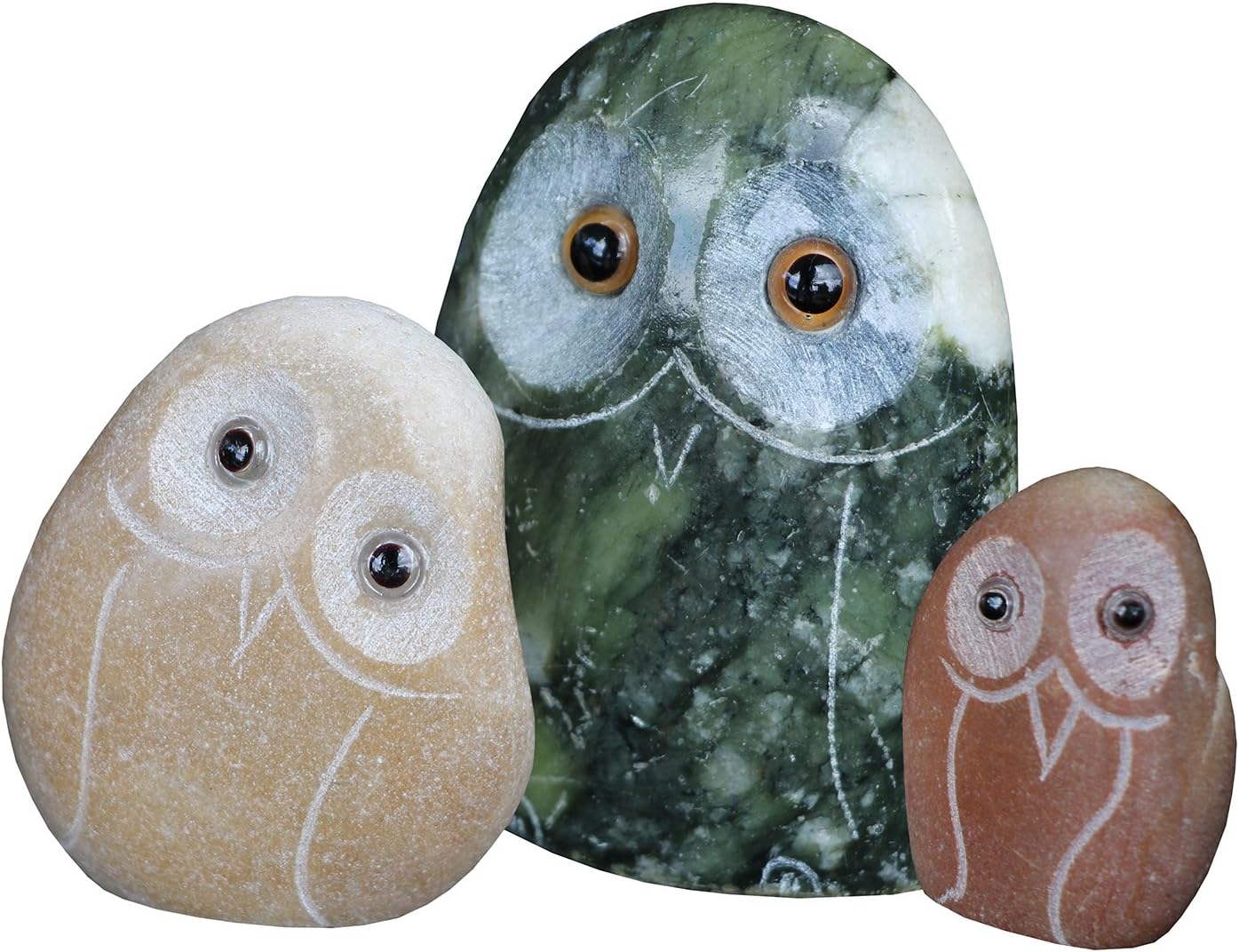 Stone Age Creations OW-C2 Colored Boulder Owl, 2" : Garden & Outdoor