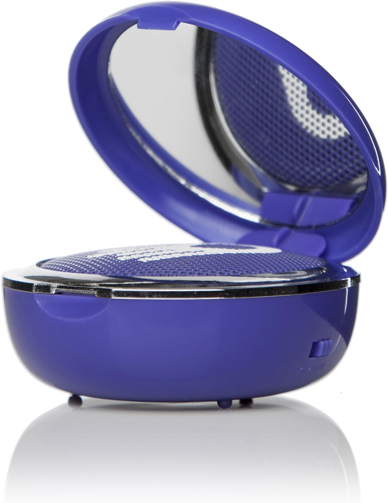 Jellyfish Portable and Rechargeable Mirror Compact Speaker Compatible with 3.5mm Aux Port - Retail Packaging - Precious Purple