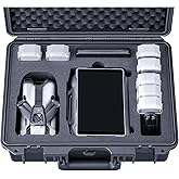Lykus Titan MM520 Waterproof Hard Case for DJI Mini 5 Pro and DJI RC Pro 2, Support up to 8 batteries and RC lanyard [CASE ONLY]