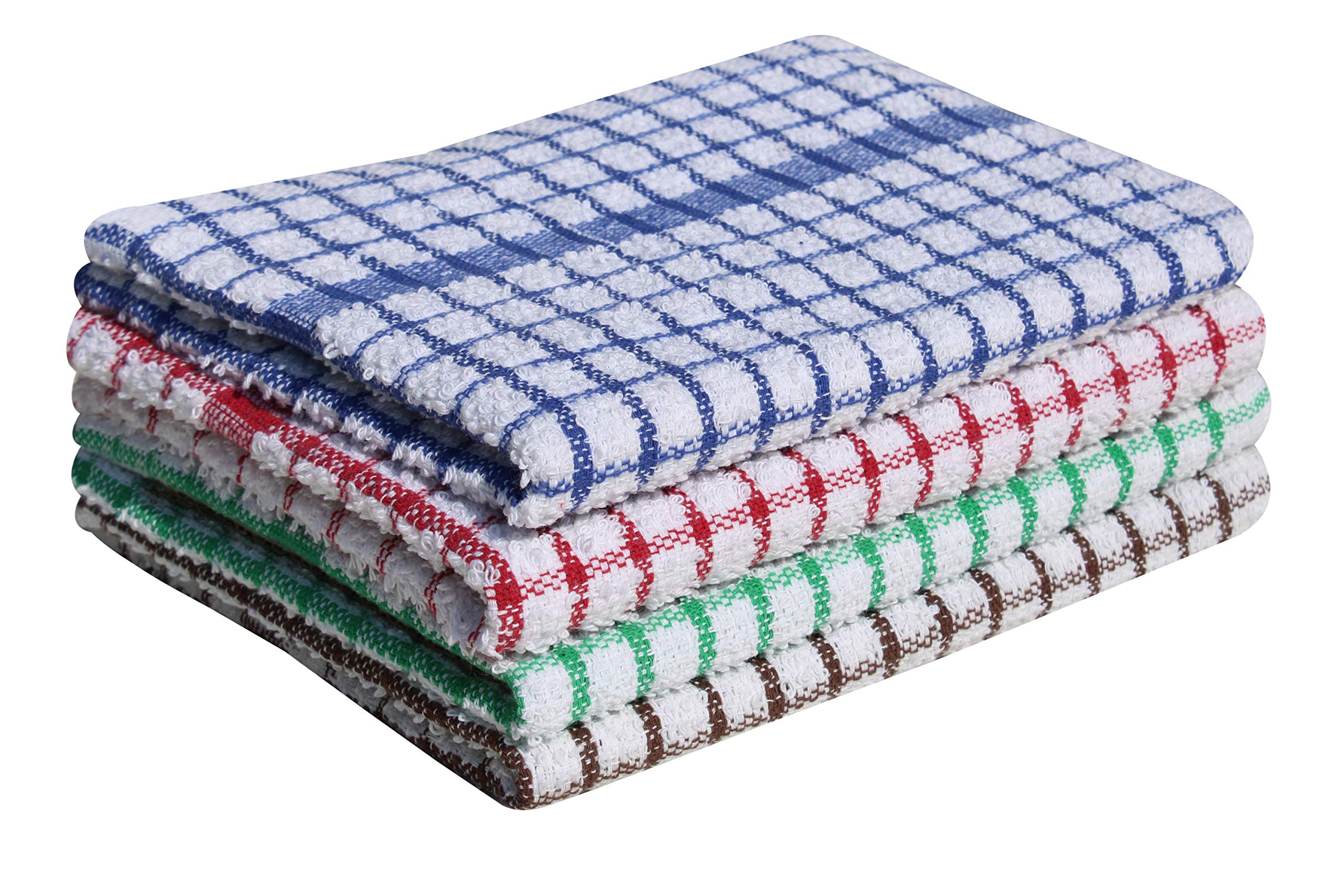 Pack of 10 Terry Tea Towel (48 x 68 cm) - Super Soft Ring Spun Combed Cotton – High Density Weave & Thick Construction – Ultra Absorbent & Soft – Restaurant Bar Glass Kitchen Cloths