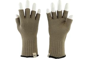 Merino Wool Fingerless Gloves - Hunting and Fishing Liner - Half Finger Warm Knitted Gloves