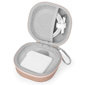 Fromsky Case for Apple 45W/61W Power Adapter for MacBook Pro/MacBook Air,Hard Organizer Carry Travel Cover Storage Bag (Rose Gold