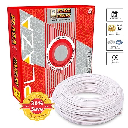 PLAZA Cables 1.5 sq mm Copper PVC Insulated Electrical Wire/Cable 1100V -90 Meter