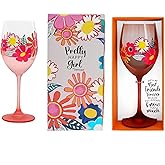 Pavilion Gift Company- Best Friends - 18 oz Crystal Wine Glass Best Friend Bestie Friends Wine Lover Wine Enthusiast Humor Gift
