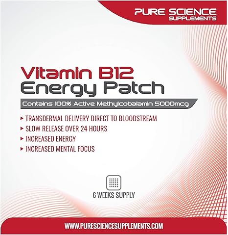 Pure Science Transdermal Vitamin B12 Patches 5000mcg 6 Weeks Supply Amazon Co Uk Health Personal Care