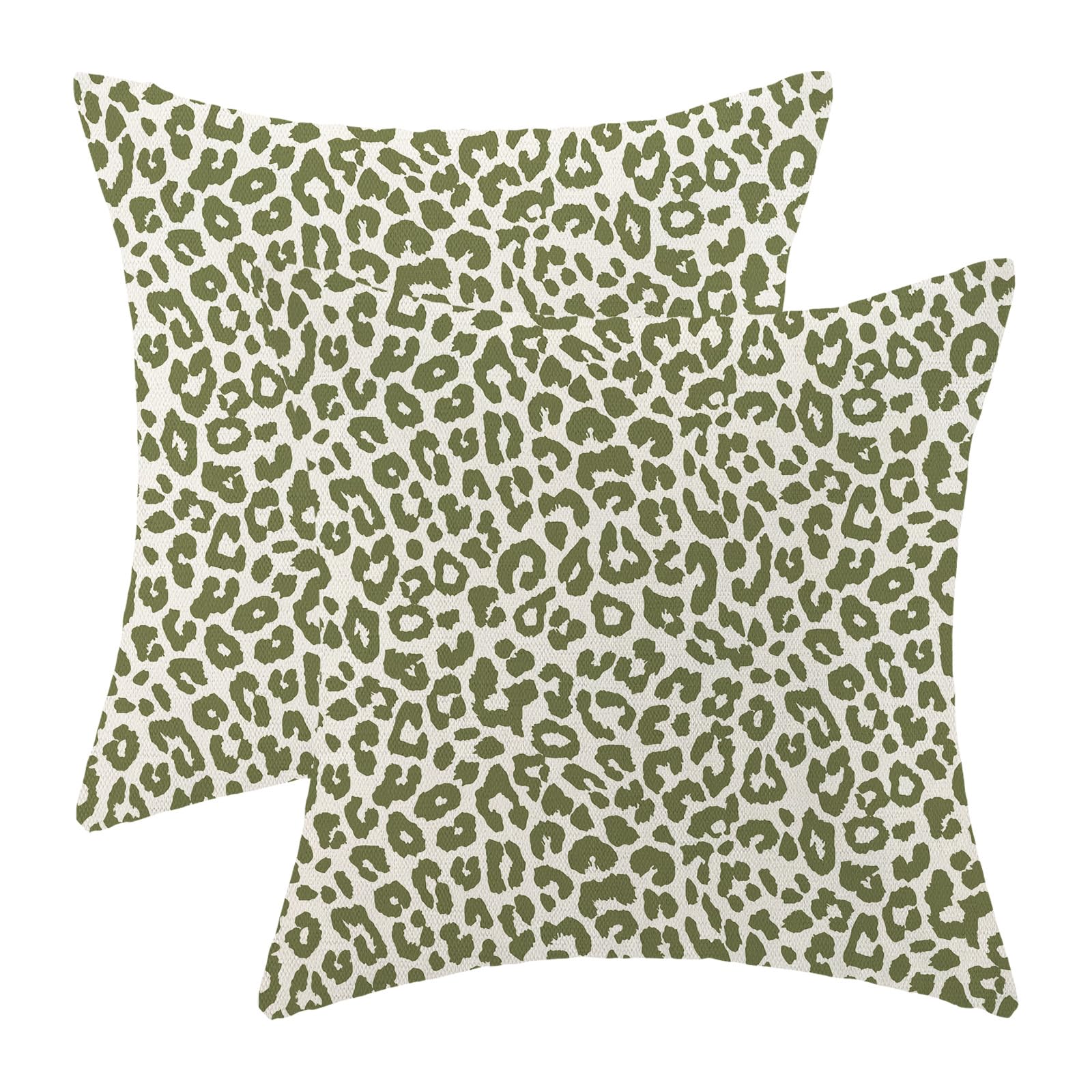 Photo 1 of ** SIMILAR IMAGE UNKNOWN SIZE OR BRAND**Leopard Print Pillow Covers 18x18 Pack of 2 Sage Green Animal Pattern Cheetah Decorative Throw Pillow Covers Outdoor Decor Boho Abstract Modern Pillowcase Farmhouse Cushion Case for Couch Sofa
