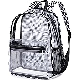 BTOOP Clear Mini Backpack for Stadium Events 12x12x6 Small Transparent Backpacks Plastic See Through Clear Bag for Concerts Work Festival Security Travel