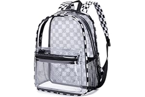 BTOOP Clear Mini Backpack for Stadium Events 12x12x6 Small Transparent Backpacks Plastic See Through Clear Bag for Concerts Work Festival Security Travel