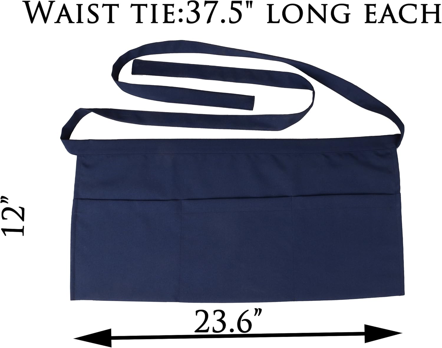 SEW UR LIFE Waterdrop Resistant 3 Big Pockets Navy Waist Apron (2 Set) Kitchen Restaurant Bistro Cafe Bar Pub Cake Shop Bakery Unisex Half Aprons for Chef, Baker, Servers, Waitress, Waiter: Home & Kitchen