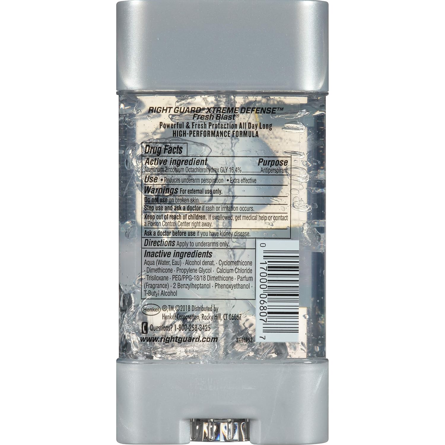 Right Guard Xtreme Defense Antiperspirant Deodorant Gel, Fresh Blast, 4 Ounce, 4 count : Beauty