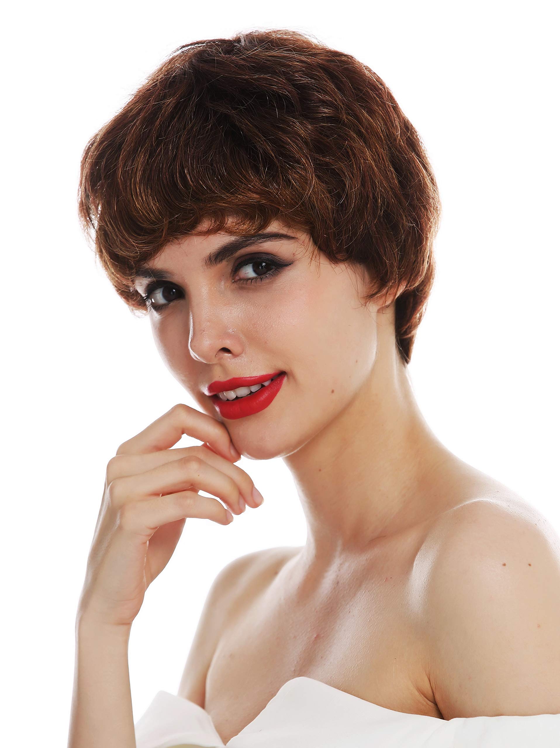 WIG ME UP - PAM-MT-R916H wig women's wig monofilament short androgynous brown highlights light brown
