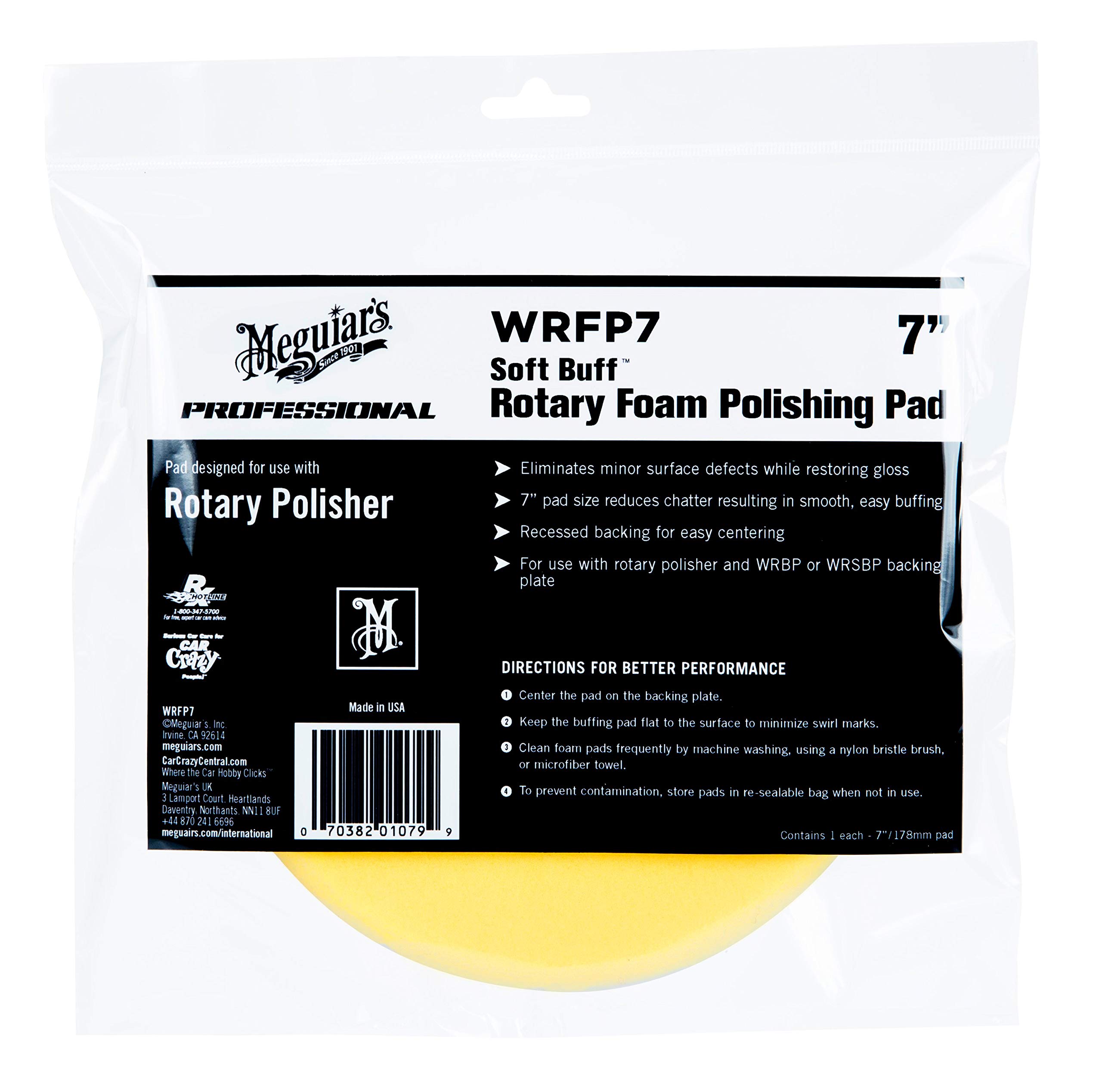 Meguiar's Professional Soft Buff Rotary Foam Polishing Pad 7" WRFP7